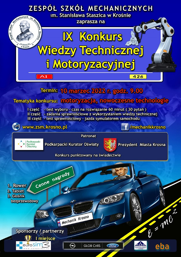 Zespół Szkół Mechanicznych W Krośnie IX Konkurs Wiedzy Technicznej i Motoryzacyjnej w Zespole Szkół